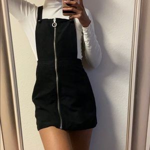 Never worn suede material overall dress